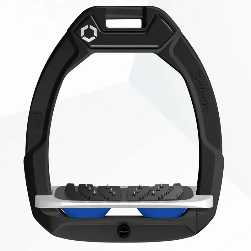 Flex-On Safe-On Ultra Grip Safety Stirrups Black/Grey/Dark Blue-1