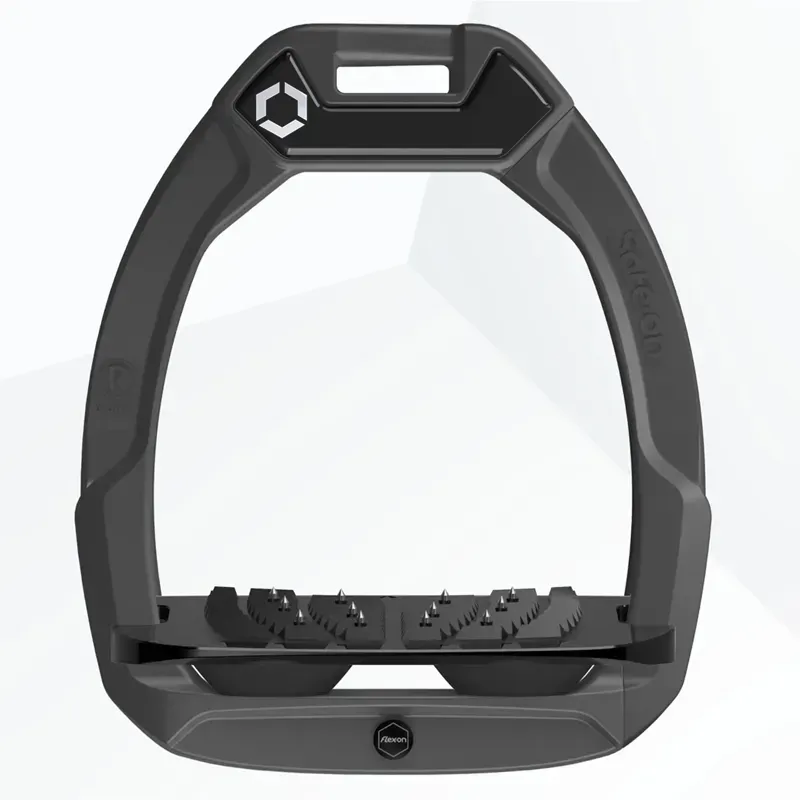 Flex-On Safe-On Ultra Grip Safety Stirrups - Dark Grey/Black/Black-1