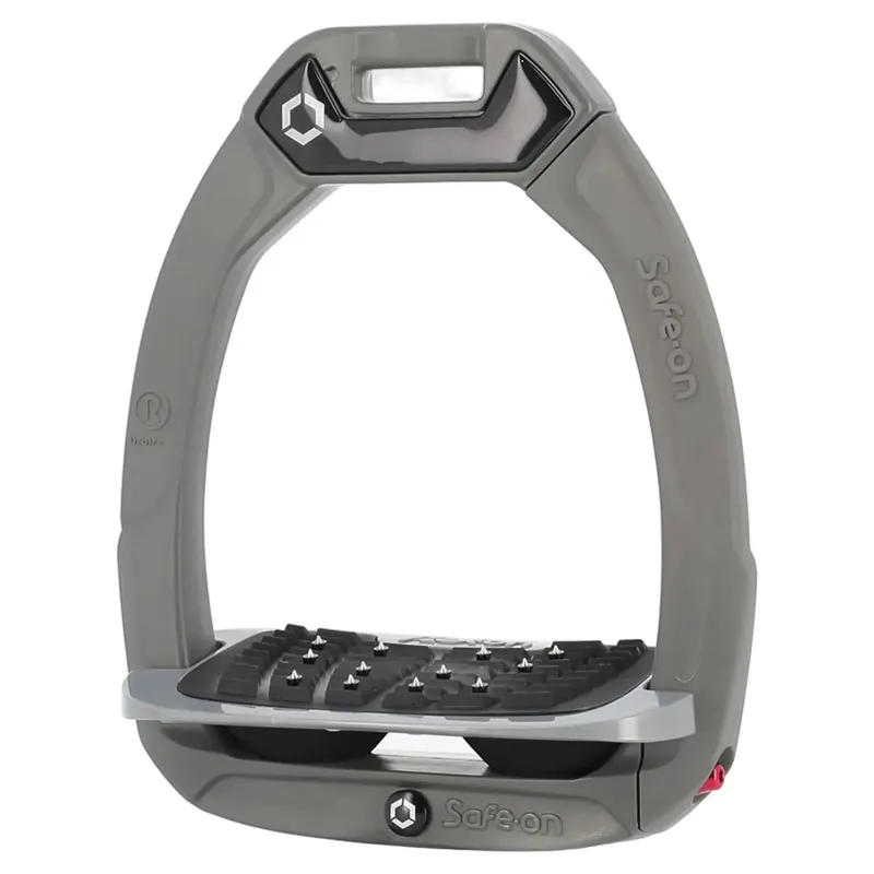 Flex-On Safe-On Ultra Grip Safety Stirrups - Dark Grey/Grey/Black