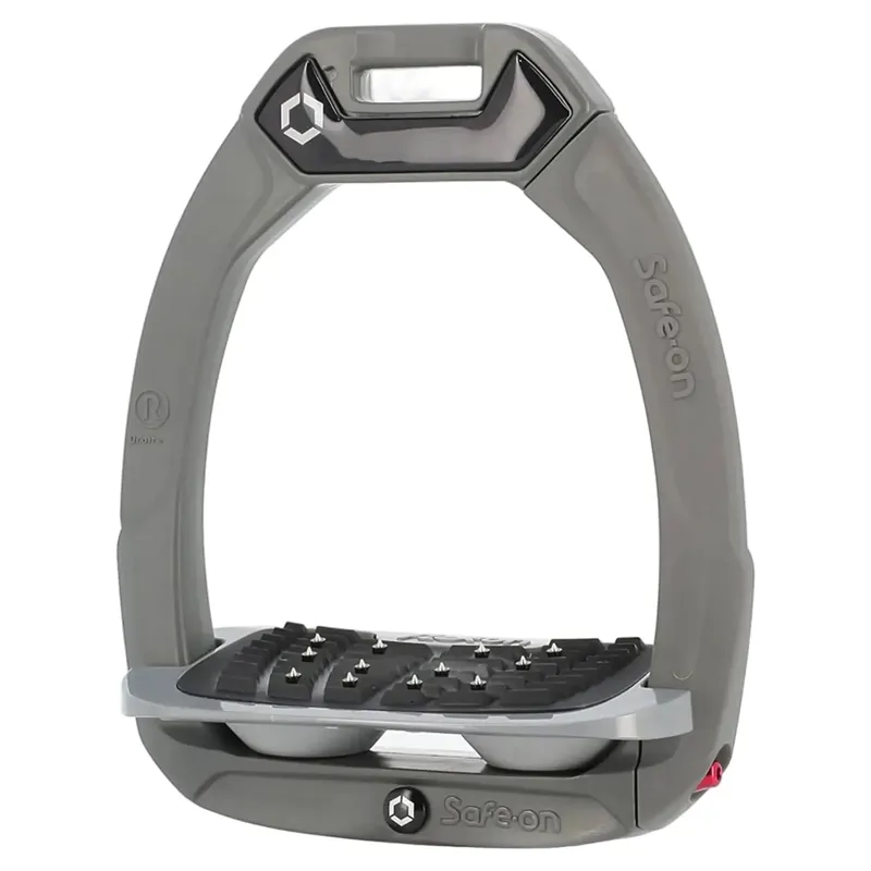 Flex-On Safe-On Ultra Grip Safety Stirrups - Dark Grey/Grey/Grey