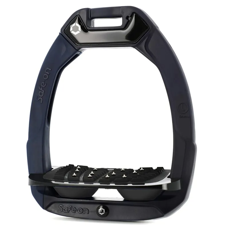 Flex-On Safe-On Ultra Grip Safety Stirrups - Navy/Black/Black