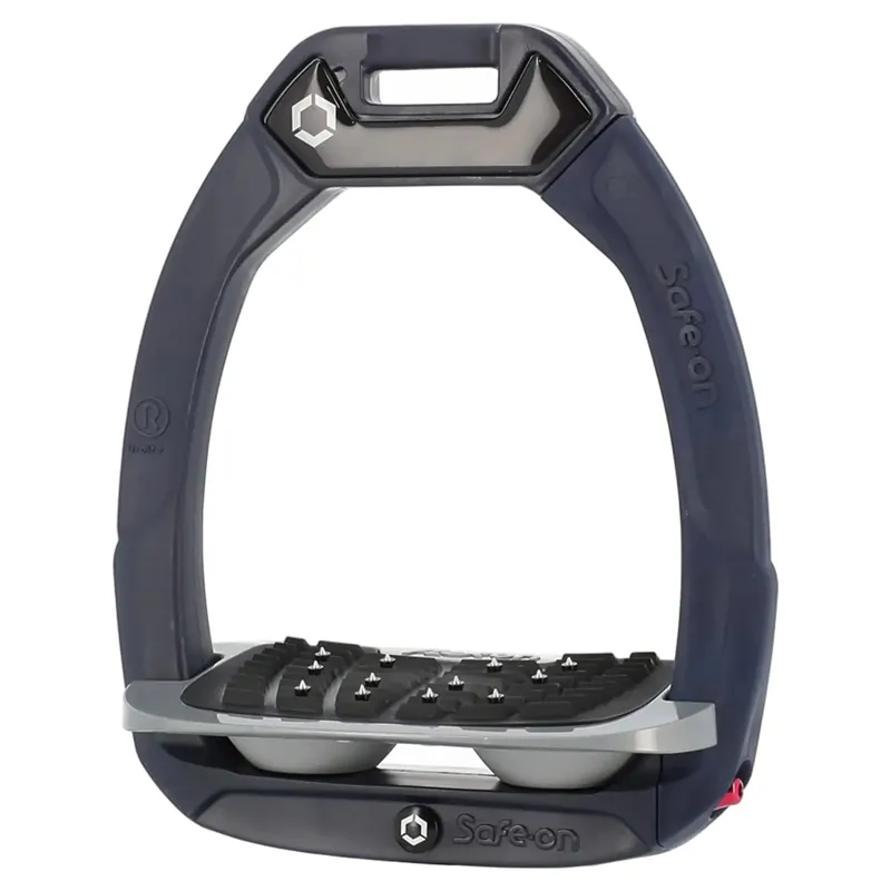 Flex-On Safe-On Ultra Grip Safety Stirrups - Navy/Gray/Gray