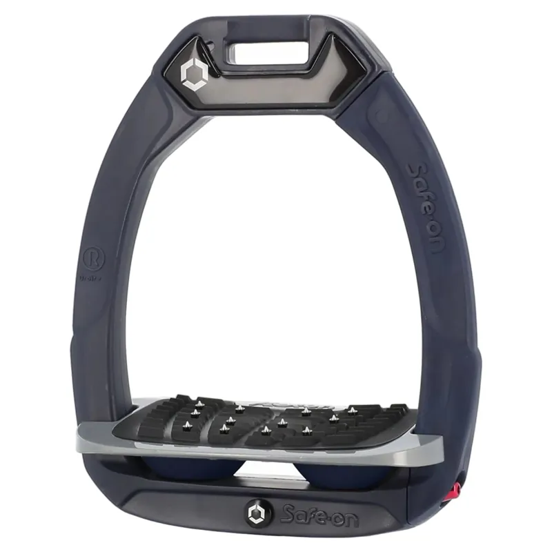 Flex-On Safe-On Ultra Grip Safety Stirrups - Navy/Grey/Navy