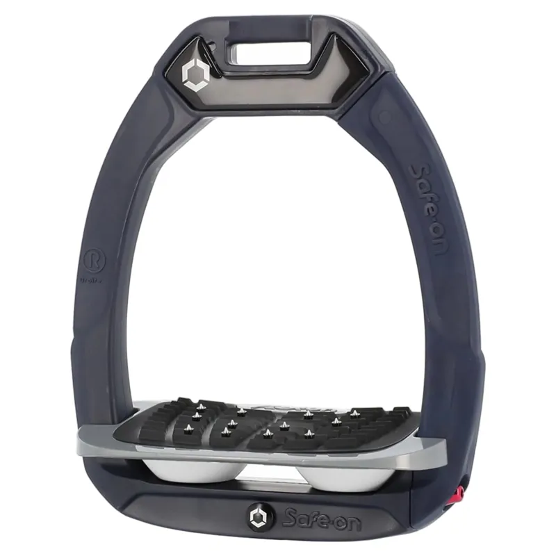 Flex-On Safe-On Ultra Grip Safety Stirrups - Navy/Grey/White
