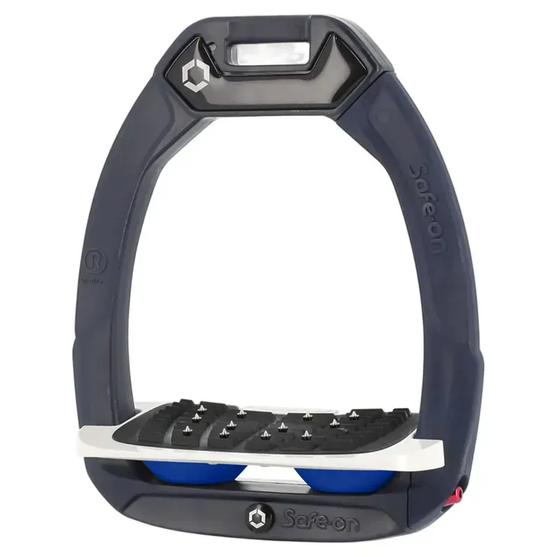 Flex-On Safe-On Ultra Grip Safety Stirrups - Navy/White/Light Blue