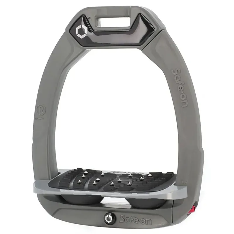 Flex-On Safe-On Ultra Grip Safety Stirrups - Silver Gray/Gray/Black