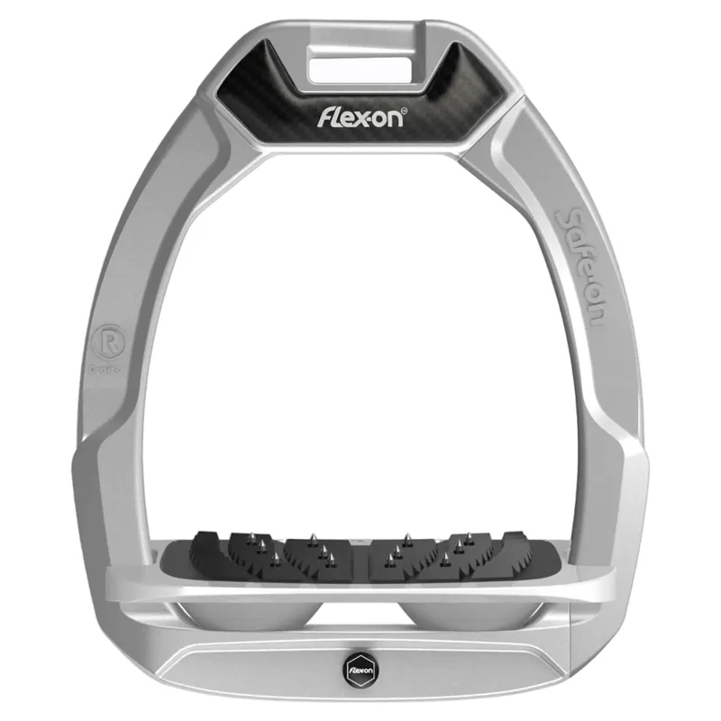 Flex-On Safe-On Ultra Grip Safety Stirrups - Silver Grey/Grey/Carbon