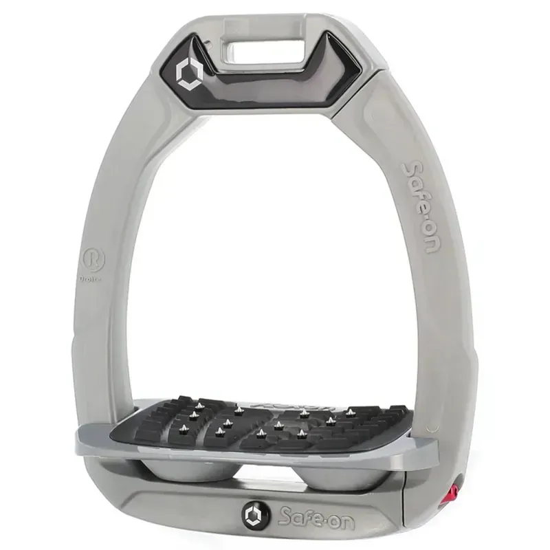 Flex-On Safe-On Ultra Grip Safety Stirrups - Silver Grey/Grey/Grey