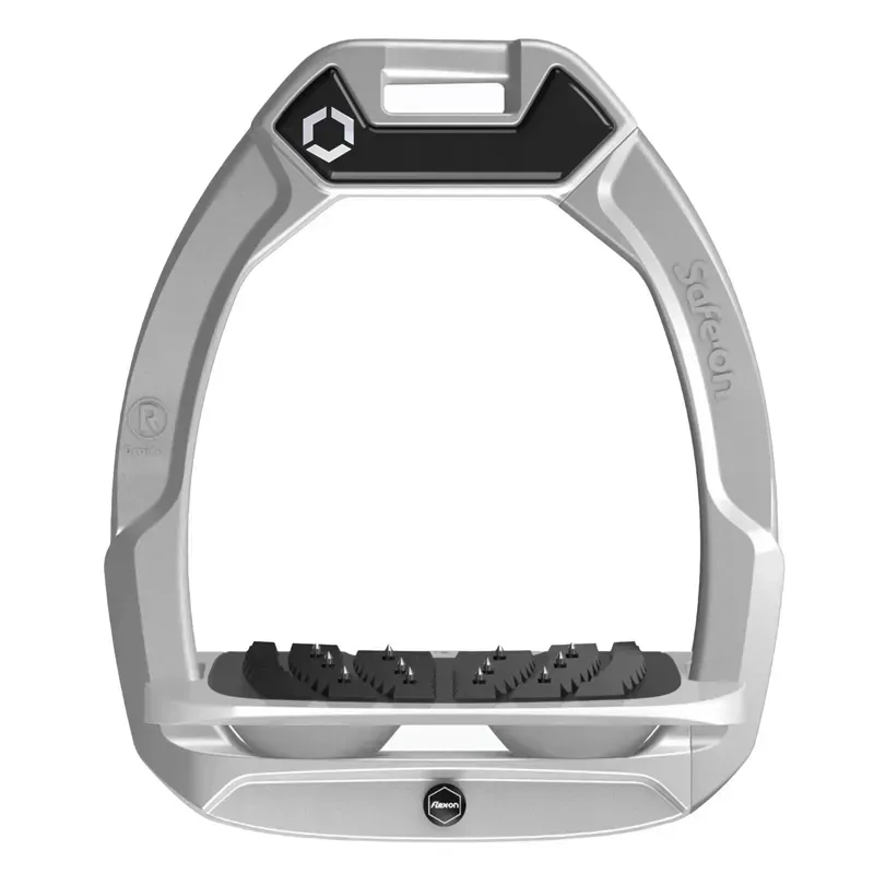 Flex-On Safe-On Ultra Grip Safety Stirrups - Silver Grey/Grey/Grey-1