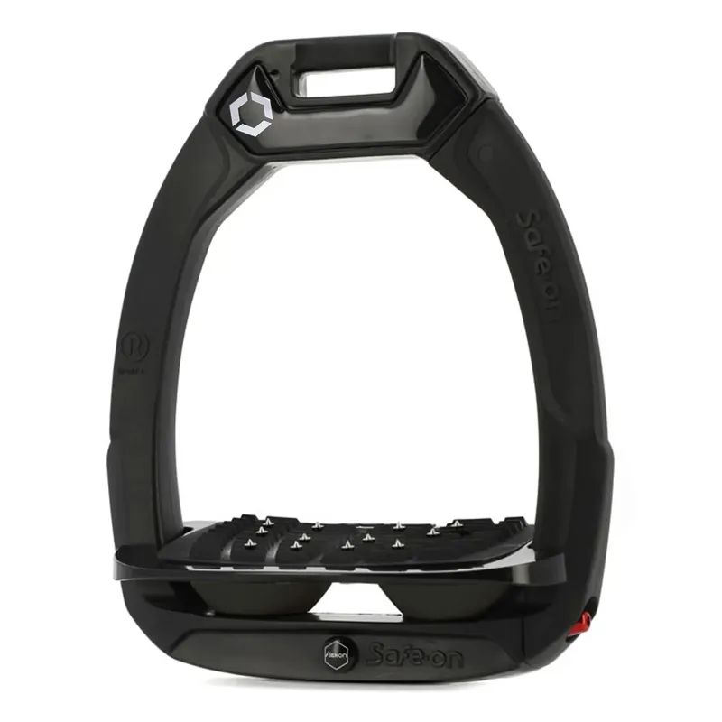 Flex-On Safe-On Ultra Grip Safety Stirrups - Black/Black/Dark Grey