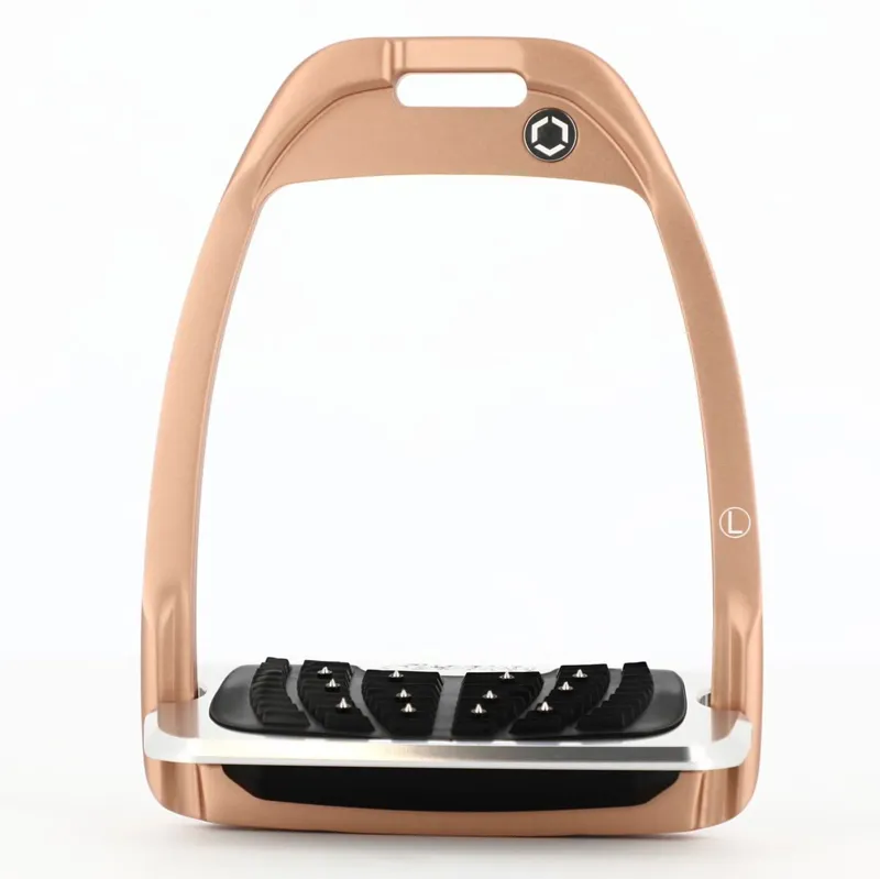 Flex-On Hunter H Ultra Grip Stirrups - Rose Gold/Aluminum/Black