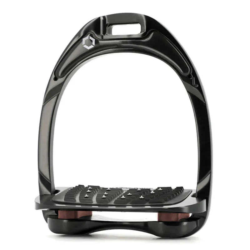 Flex-On Aluminum Ultra Grip Stirrup Irons - Black/Chocolate