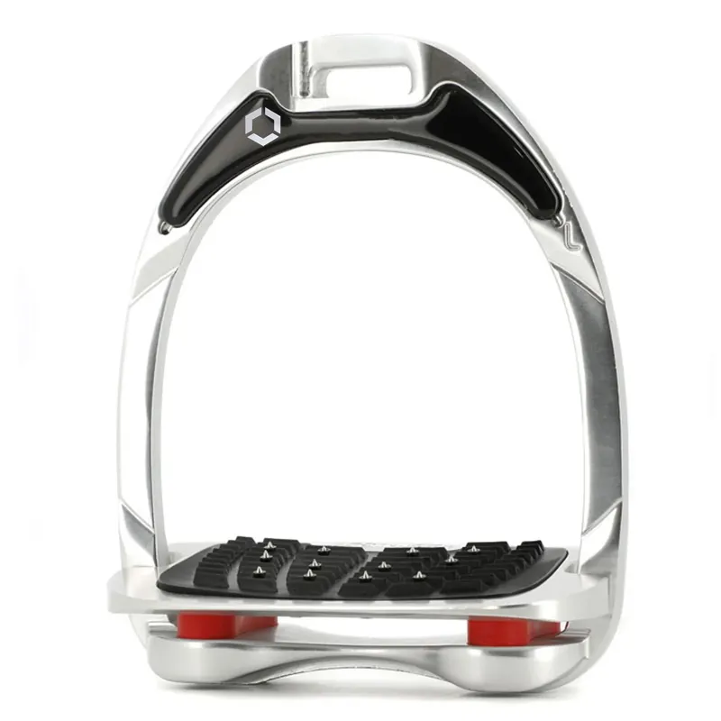 Flex-On Aluminum Ultra Grip Stirrup Irons - Aluminum/Red