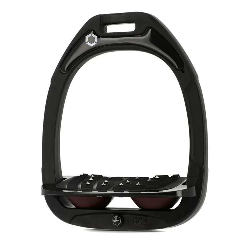 Flex-on Green Composite Ultra Grip Stirrups - Black/Black/Burgundy-1