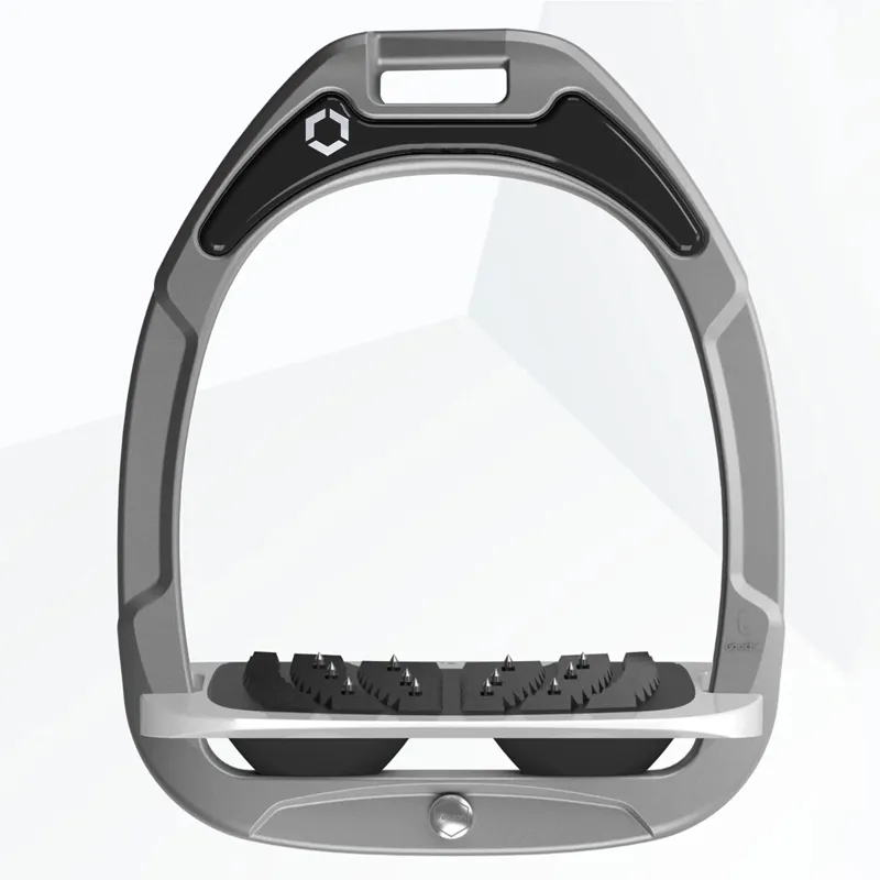 Flex-On Green Composite Ultra Grip Stirrups - Silver Gray/Gray/Black