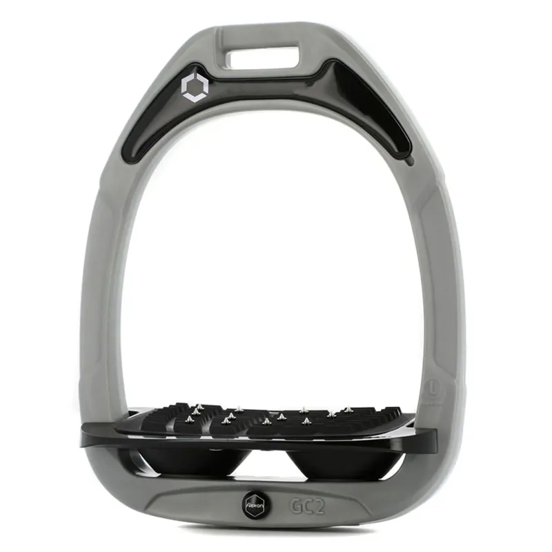 Flex-On Green Composite Ultra Grip Stirrups - Silver Grey/Black/Black