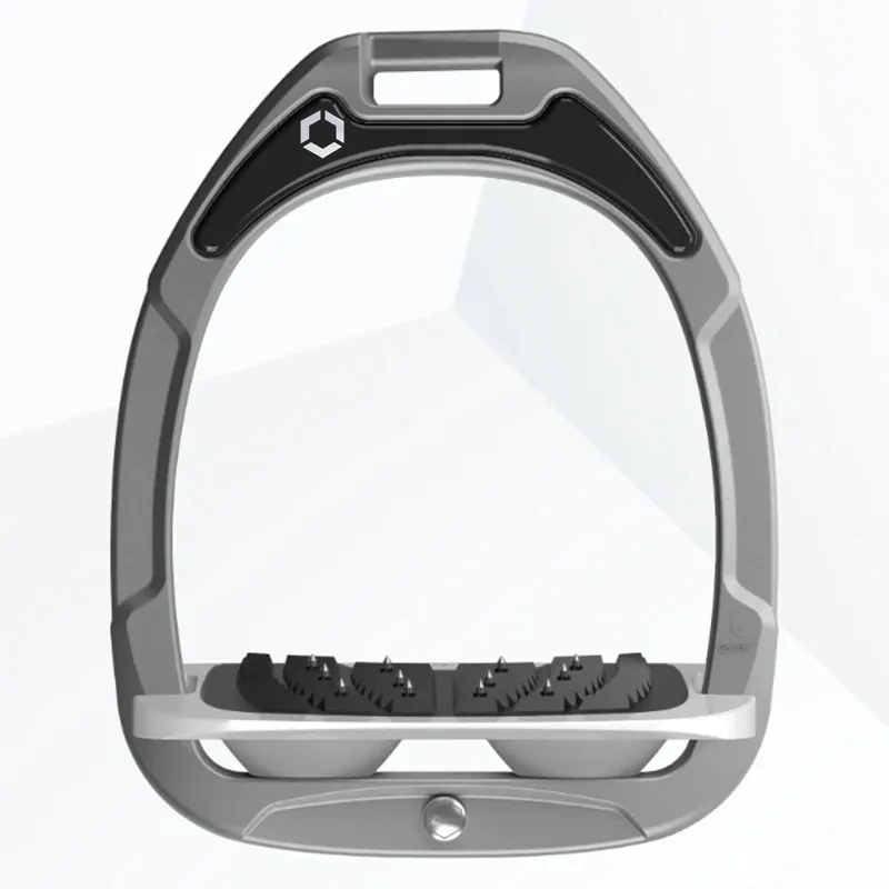Flex-On Green Composite Ultra Grip Stirrups - Silver Grey/Grey/Grey
