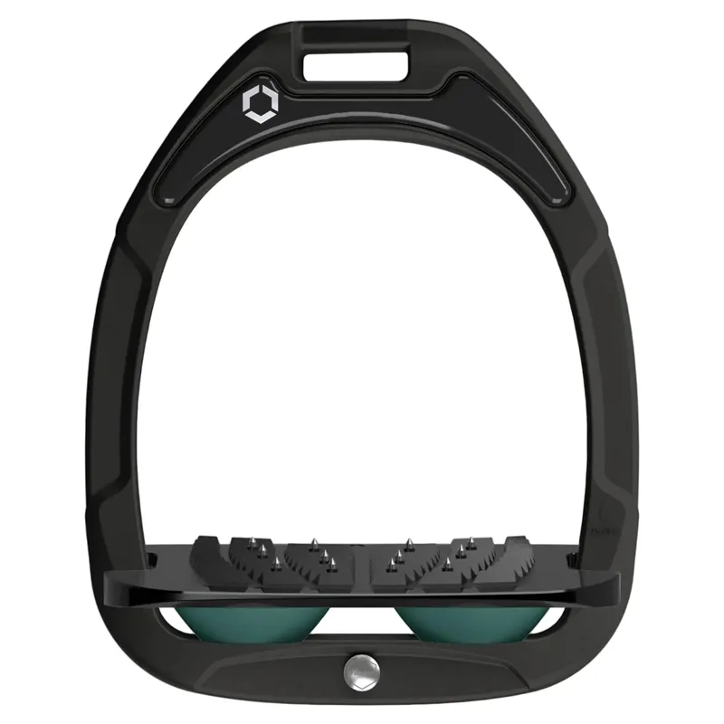 Flexon Green Composite Ultra Grip Stirrups - Black/Black/Dark Green