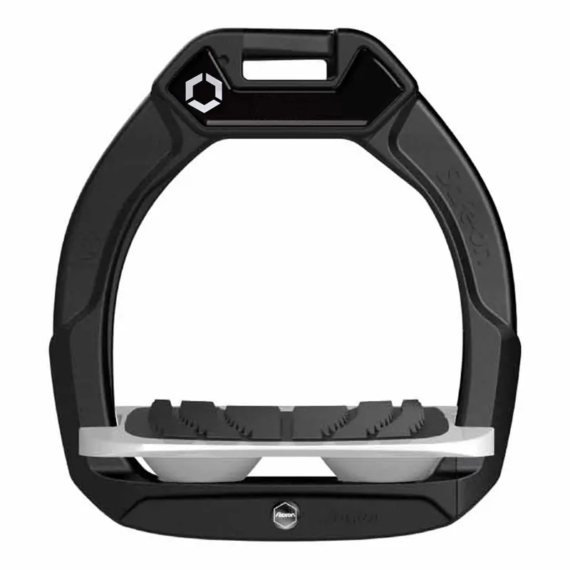 Flex-On Safe-On Junior Safety Stirrups - Black/Grey/Grey