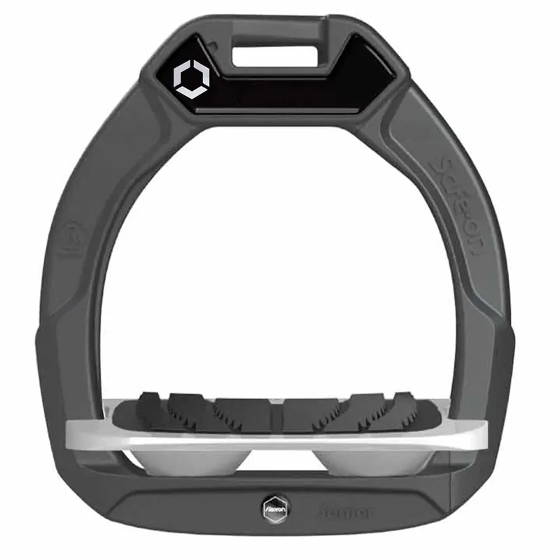 Flex-On Safe-On Junior Safety Stirrups - Dark Gray/Gray/Gray