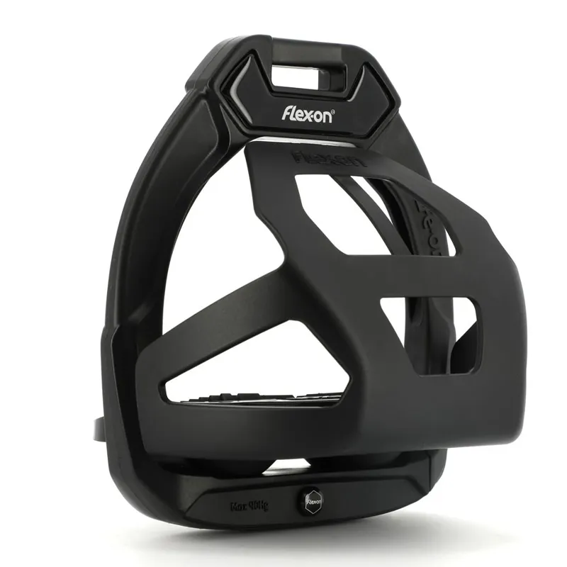 Flex-On Safe-On Junior Safety Stirrups with Cages - Black/Black/Black-1