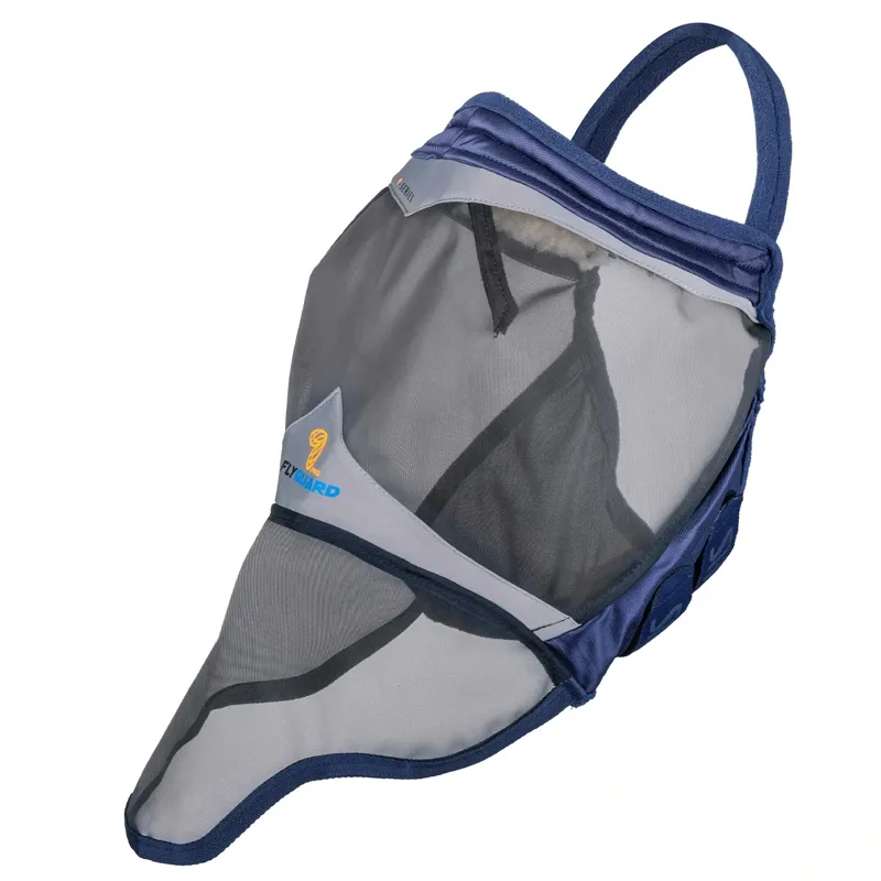 Shires FlyGuard Pro Fine Mesh Earless Fly Mask with Nose - Navy-1