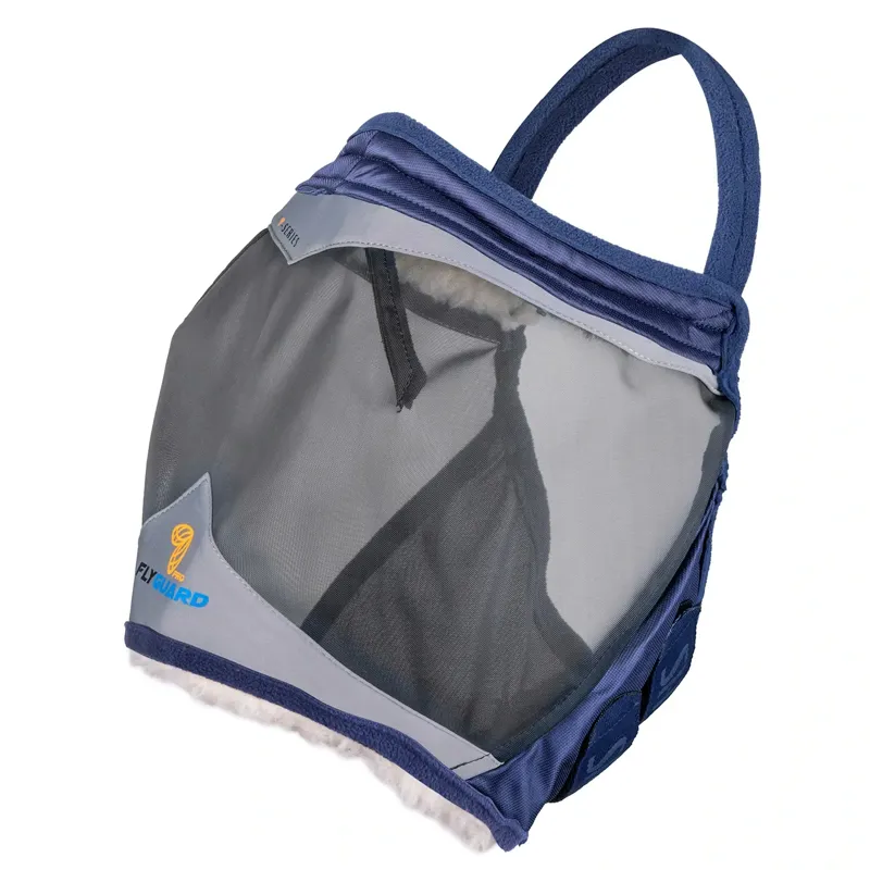 Shires FlyGuard Pro Fine Mesh Earless Fly Mask - Navy-1
