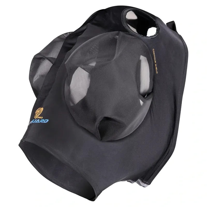 Shires Flyguard Pro Stretch Fly Mask with Ear Holes - Jet-1