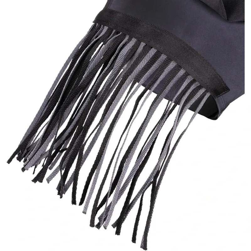Shires FlyGuard Pro Stretch Fly Mask with Nose Fringe - Jet-5