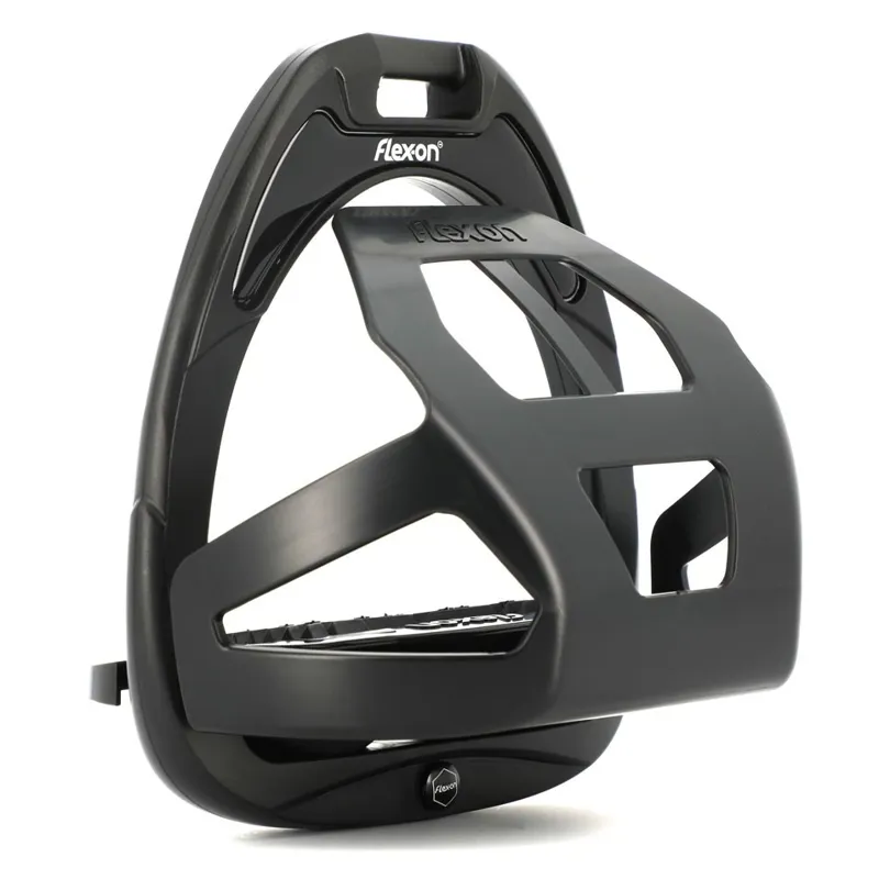 Flex-On Green Composite Junior Stirrups with Cages - Black/Black/Black-1