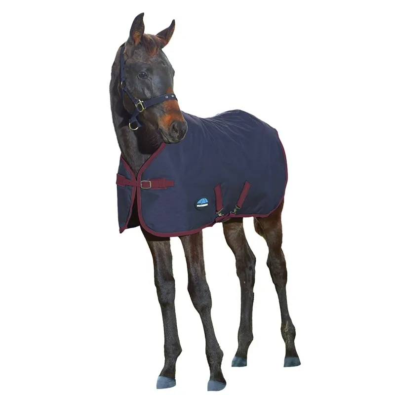 WeatherBeeta 1200D Standard Neck Foal Turnout Blanket - Navy/Burgundy-1