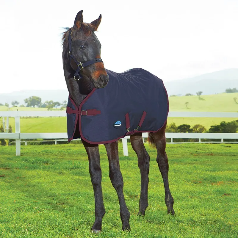 WeatherBeeta 1200D Standard Neck Foal Turnout Blanket - Navy/Burgundy
