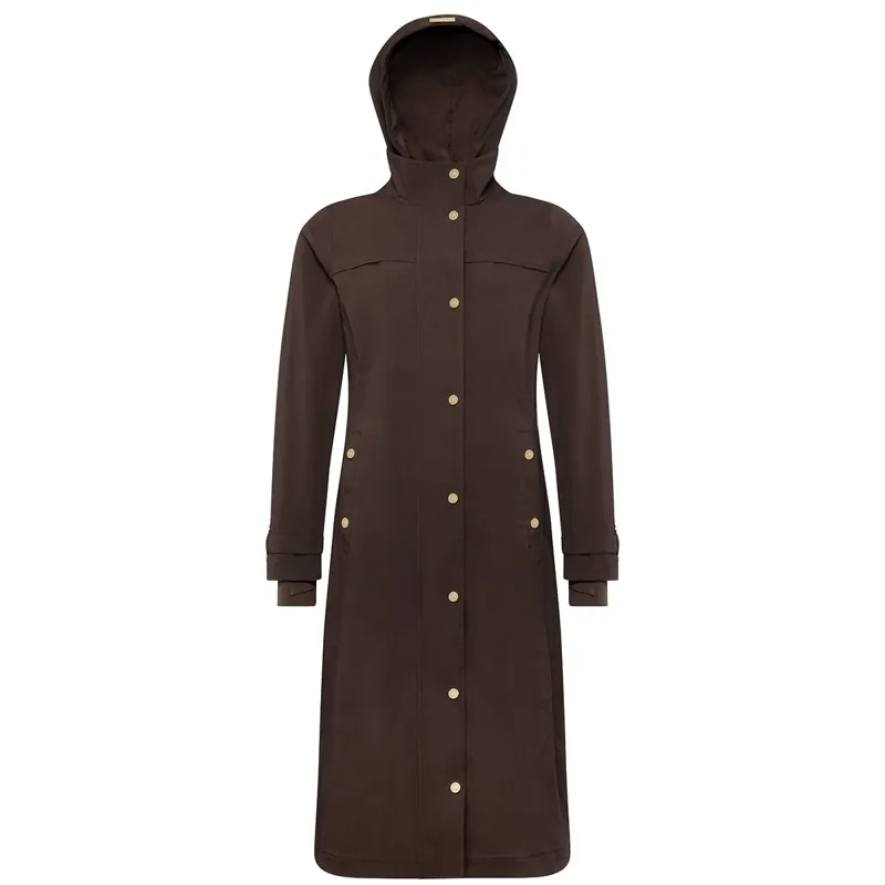 Holland Cooper Folgate Women's Long Waterproof Raincoat - Chocolate-2