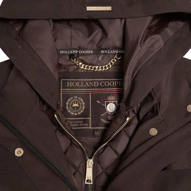 Holland Cooper Folgate Women's Long Waterproof Raincoat - Chocolate-7