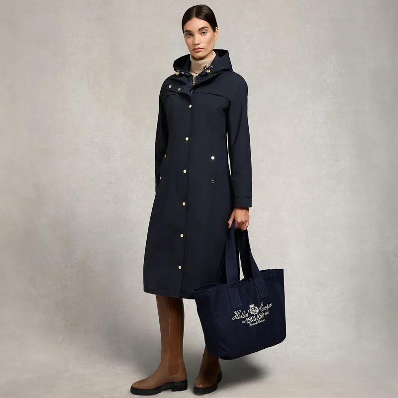 Holland Cooper Folgate Women's Long Waterproof Rain Coat - Ink Navy-9