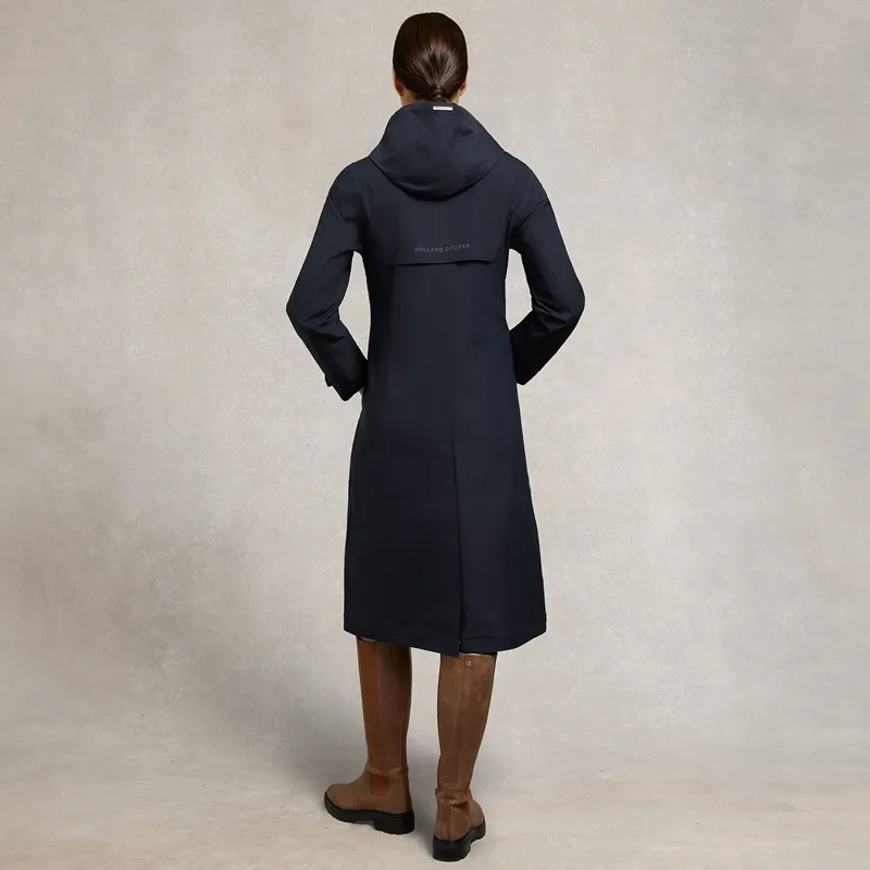 Holland Cooper Folgate Women's Long Waterproof Rain Coat - Ink Navy-8