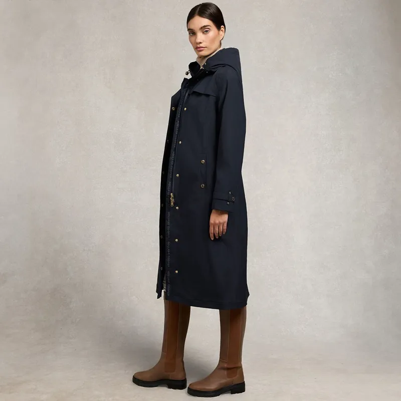 Holland Cooper Folgate Women's Long Waterproof Rain Coat - Ink Navy-7