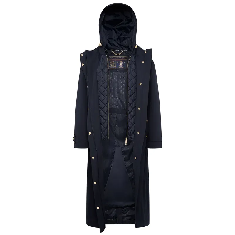 Holland Cooper Folgate Women's Long Waterproof Rain Coat - Ink Navy-3