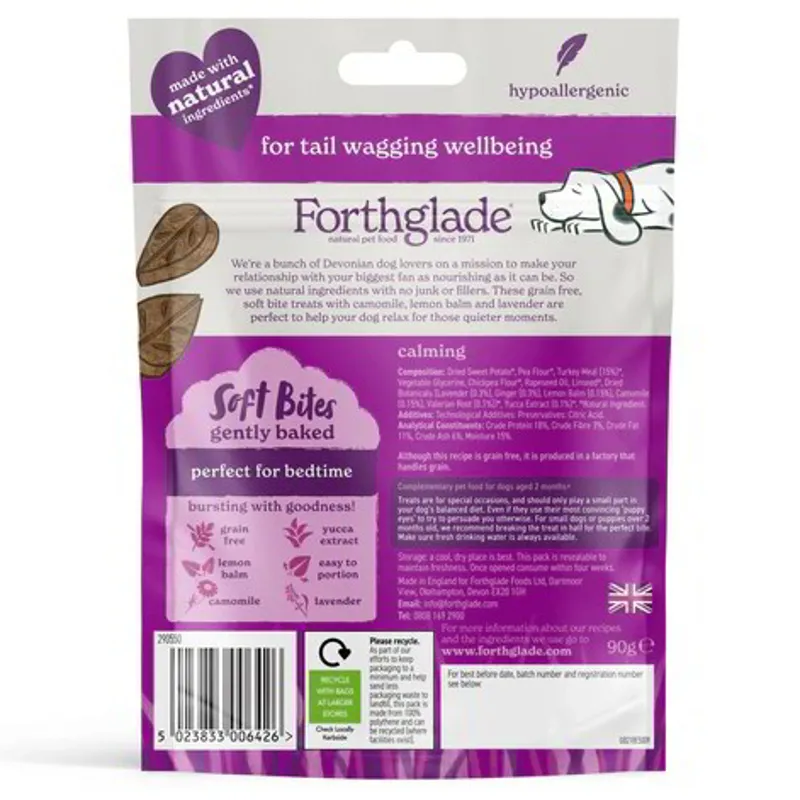 Forthglade Calming Natural Soft Bite Dog Treats - Turkey/Chamomile-1
