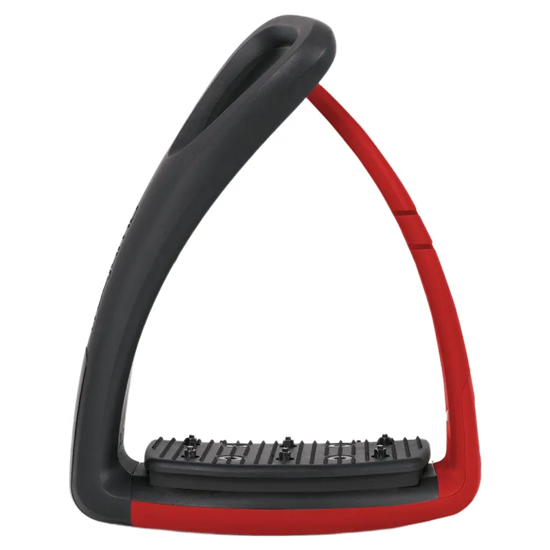 Freejump SoftUp Pro Stirrups - Black/Hot Pepper Red-1