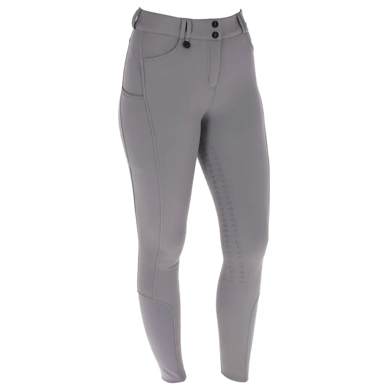 Covalliero Full Grip Women's Winter Breeches - Steel Gray-1