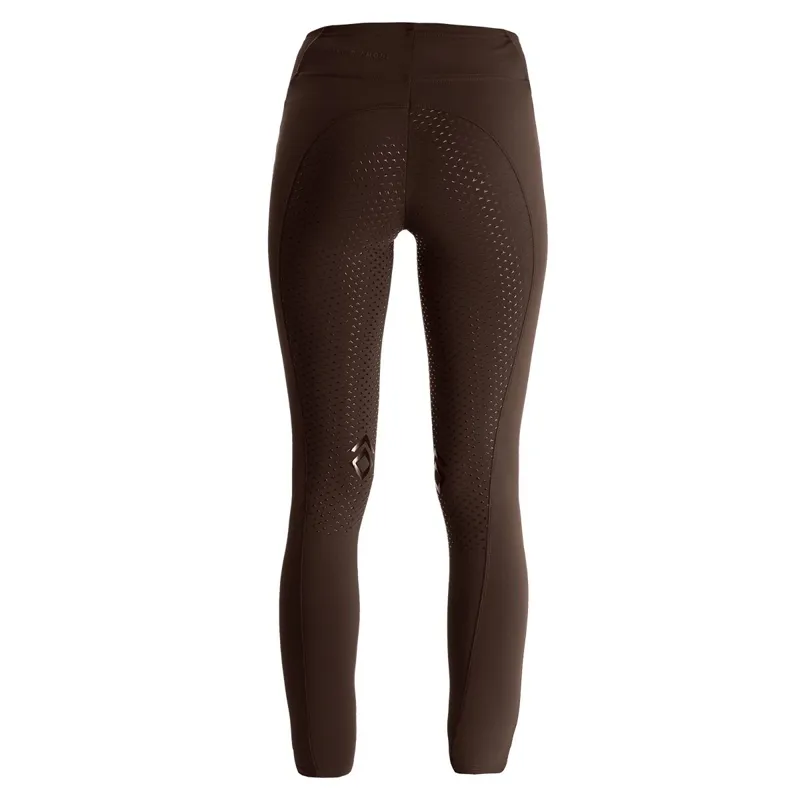 Aztec Diamond Core Full Grip Ladies Riding Tights - Mocha-1