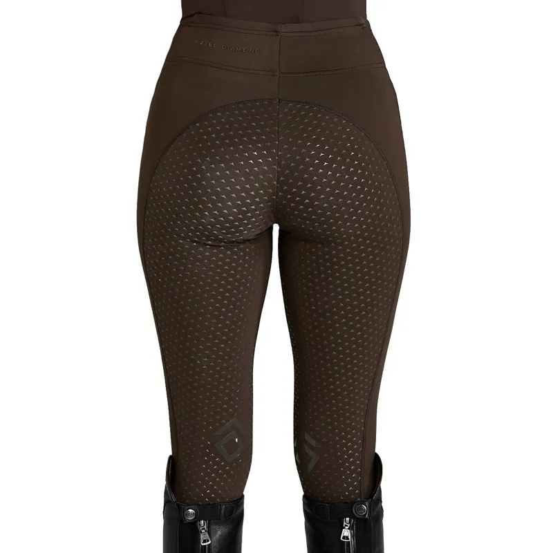 Aztec Diamond Core Full Grip Ladies Riding Tights - Mocha-2