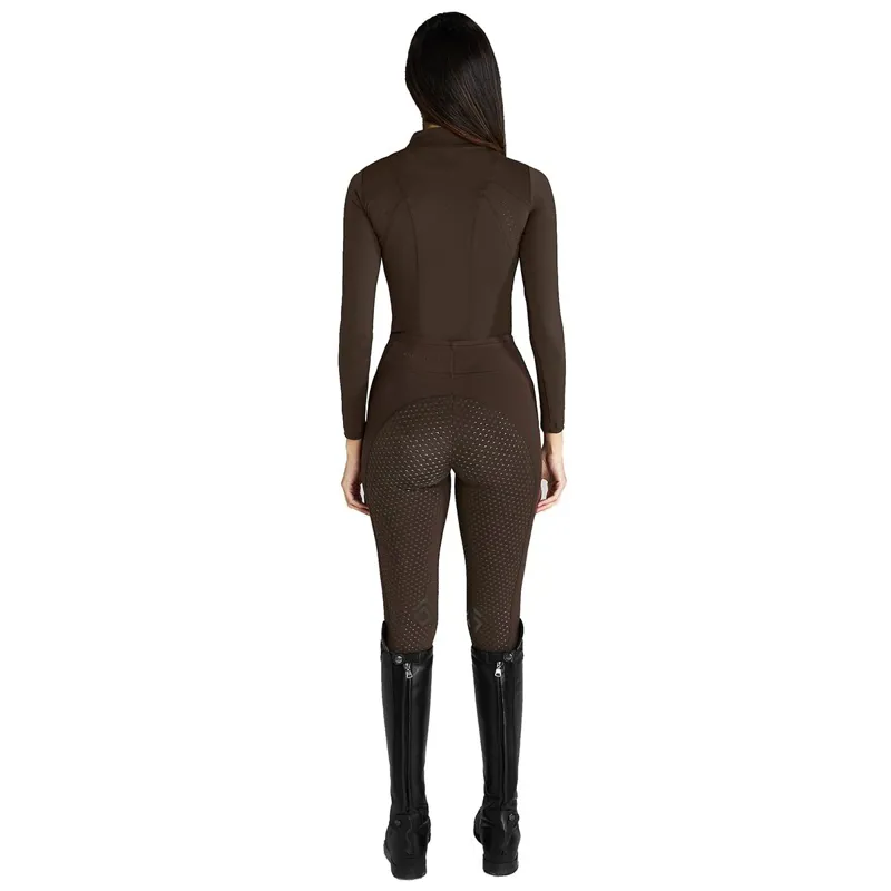 Aztec Diamond Core Full Grip Ladies Riding Tights - Mocha-3