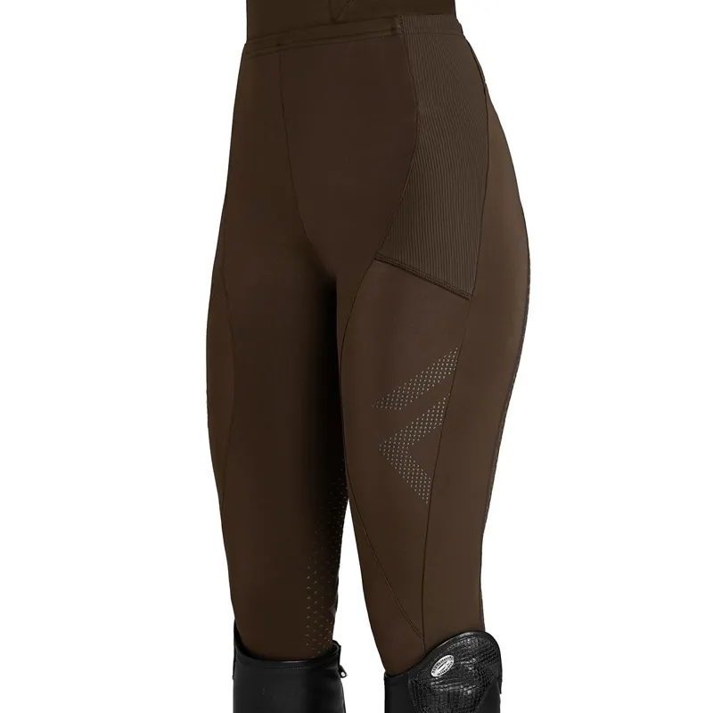 Aztec Diamond Core Full Grip Ladies Riding Tights - Mocha-4