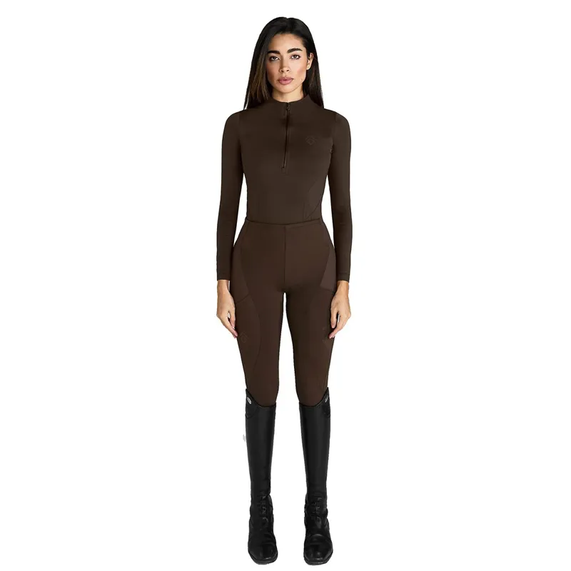 Aztec Diamond Core Full Grip Ladies Riding Tights - Mocha-6