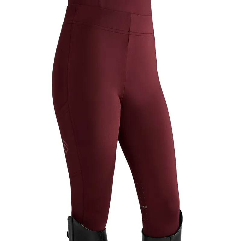 Aztec Diamond Young Rider Full Grip Junior Riding Tights - Cherry-3