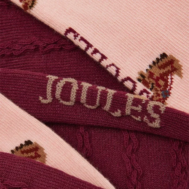 Joules Everyday Women's Socks 2-Pack - Pink Horse/Berry Horse-1