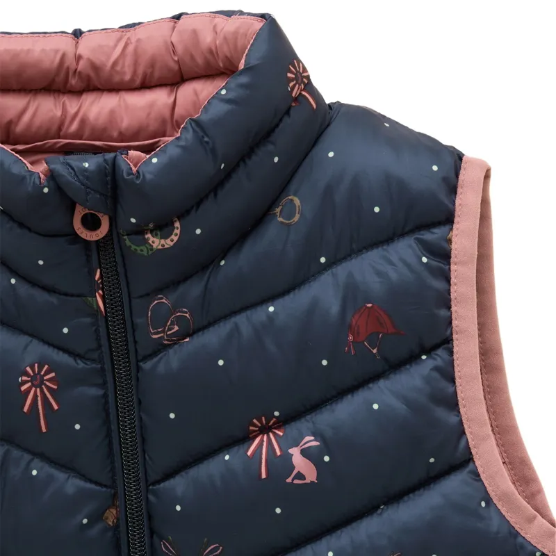 Joules Crofton Junior Girls Padded Vest - Navy/Horse-2