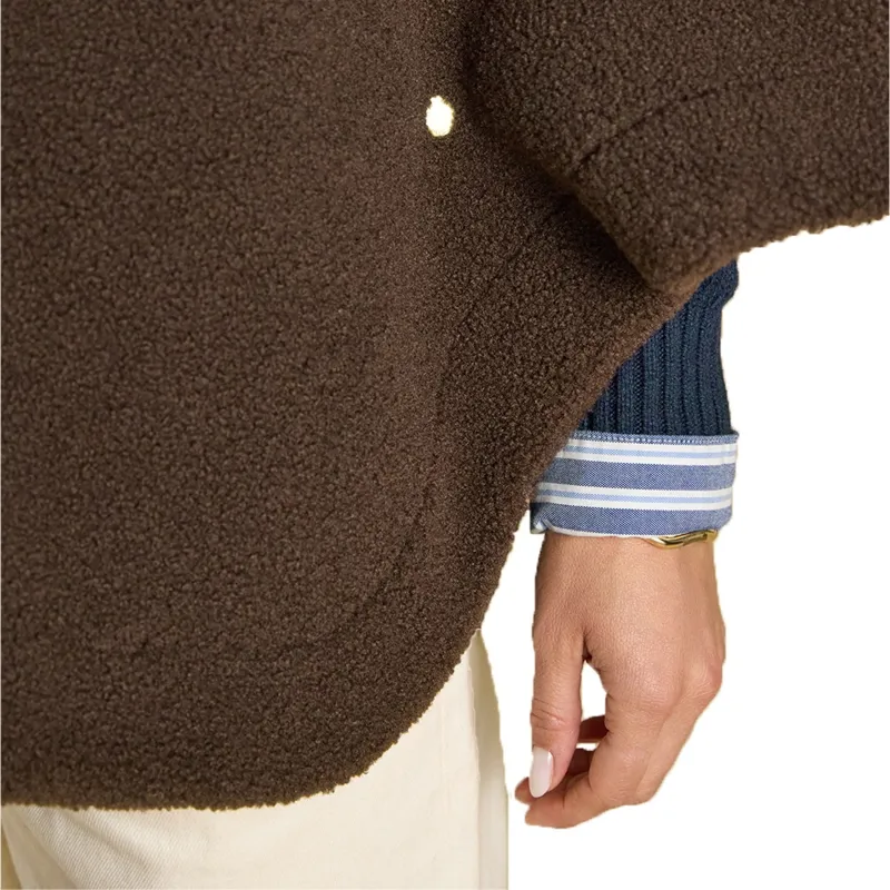 Joules Chunky Fleece Women's Cape - Chocolate Brown-4
